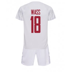 Jalkapallo Pelipaidat/Peliasut Tanska Daniel Wass 18 Lasten Vieraspelipaita Mm-Kisat 2022